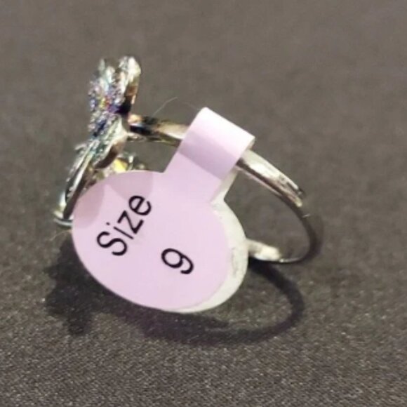 STERLING SILVER Butterfly Ring with Gemstone & Crystal's - Picture 7 of 8